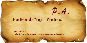 Podhorányi Andrea névjegykártya