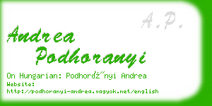 andrea podhoranyi business card